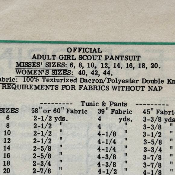 RARE Vintage 50s Mail Order 9203 Sewing Pattern Sm Girl Scouts Pantsuit COMPLETE - Picture 7 of 8